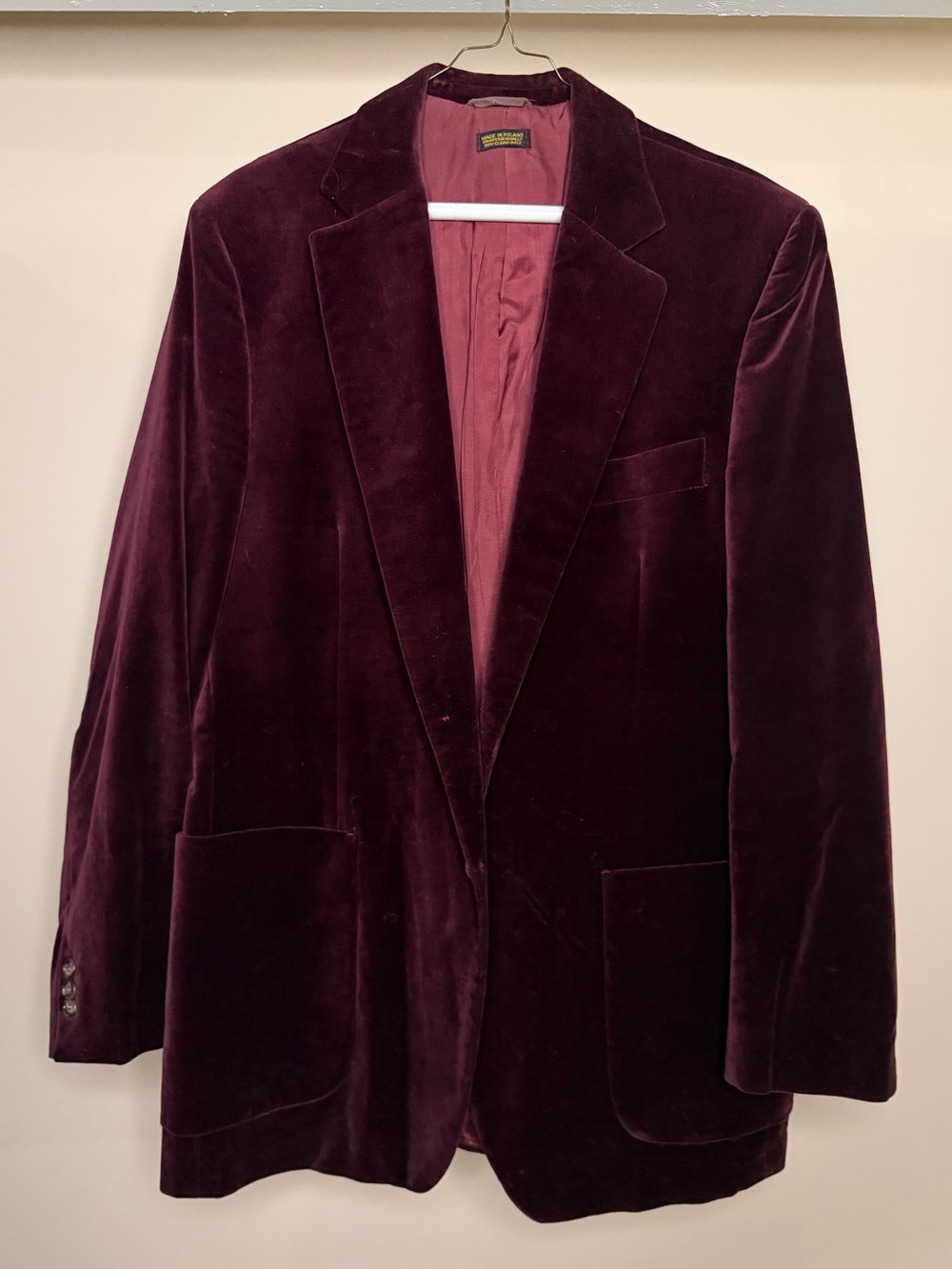 Vintage Velvet Blazer in Deep Burgundy